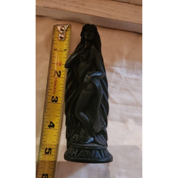 Coco joe Hawaiian Hula Girl Souvenir Figurine 5" Hawaii Black Resin Statue - Picture 9 of 9